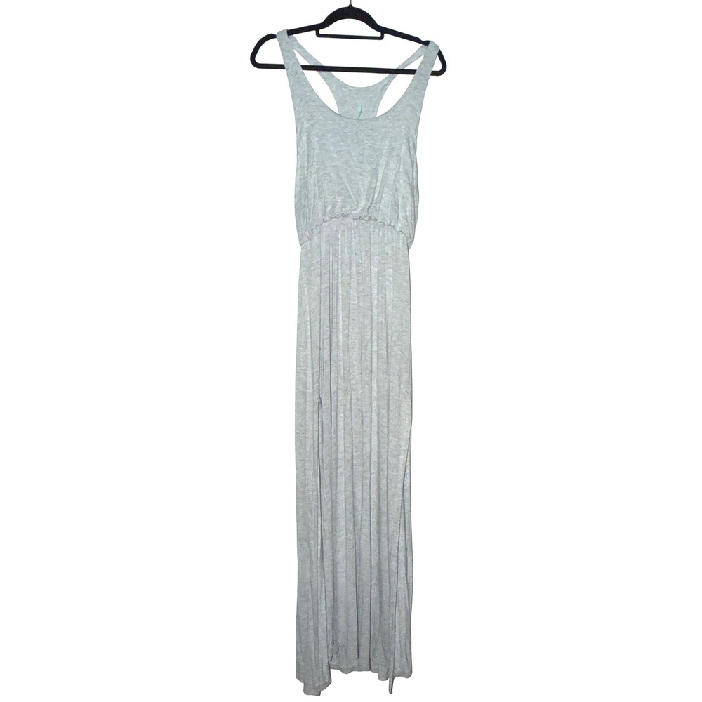 LuLus Gray Racerback Empire Waist Maxi Dress medium